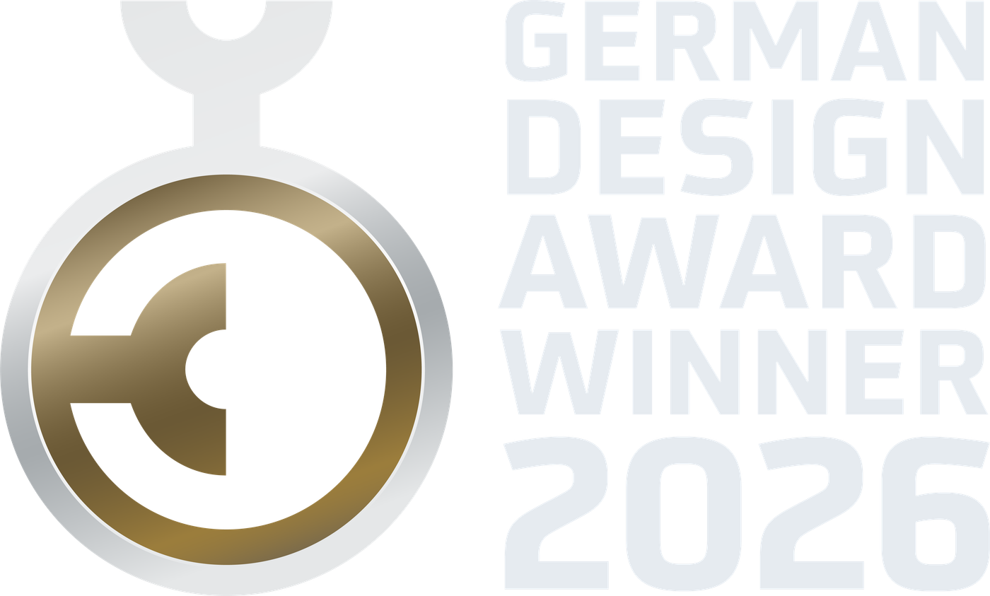 Design award weiße schrift